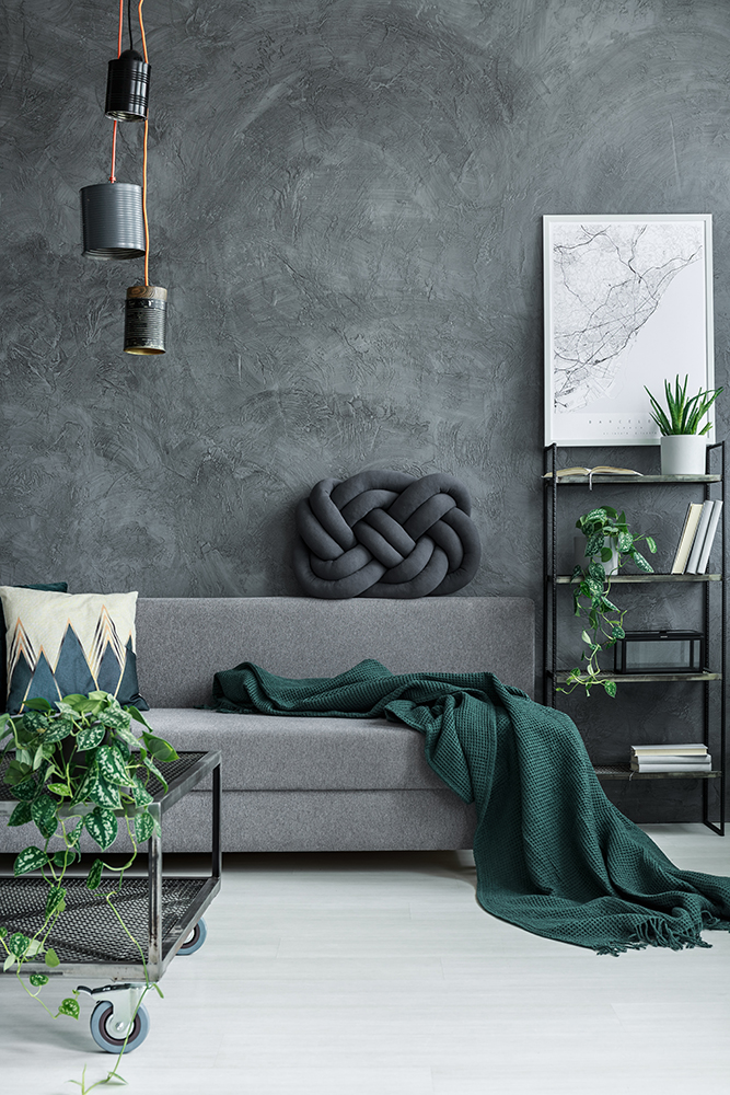 Scandinavisch interieur grijs interieur groen wonen