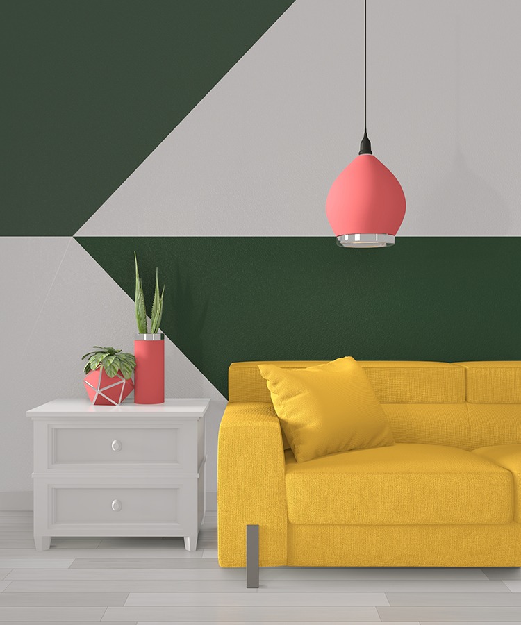 Wat doet de kleur groen in je interieur? Welke kleur past goed bij groen? Groen interieur woonkamer Bruin en groen combineren groen in huis groen in je interieur groene woonkamer de kleur groen combineren met wit groen roze en geel gele bank roze lamp groene muur