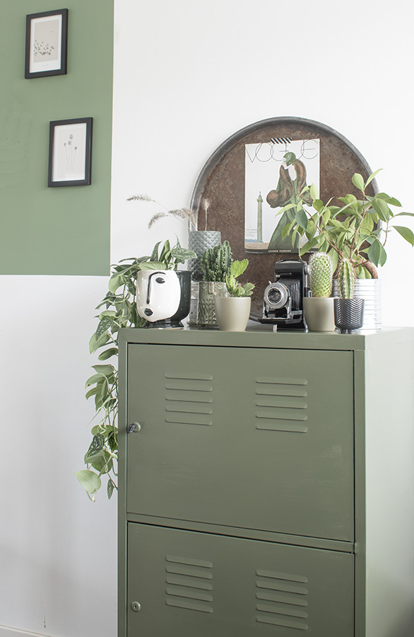 Groene-kast-olijfgroene-kast-groen-kastje-lockerkast-groen-interieur-olijfgroen-interieur-groen-in-huis-botanisch-interieur