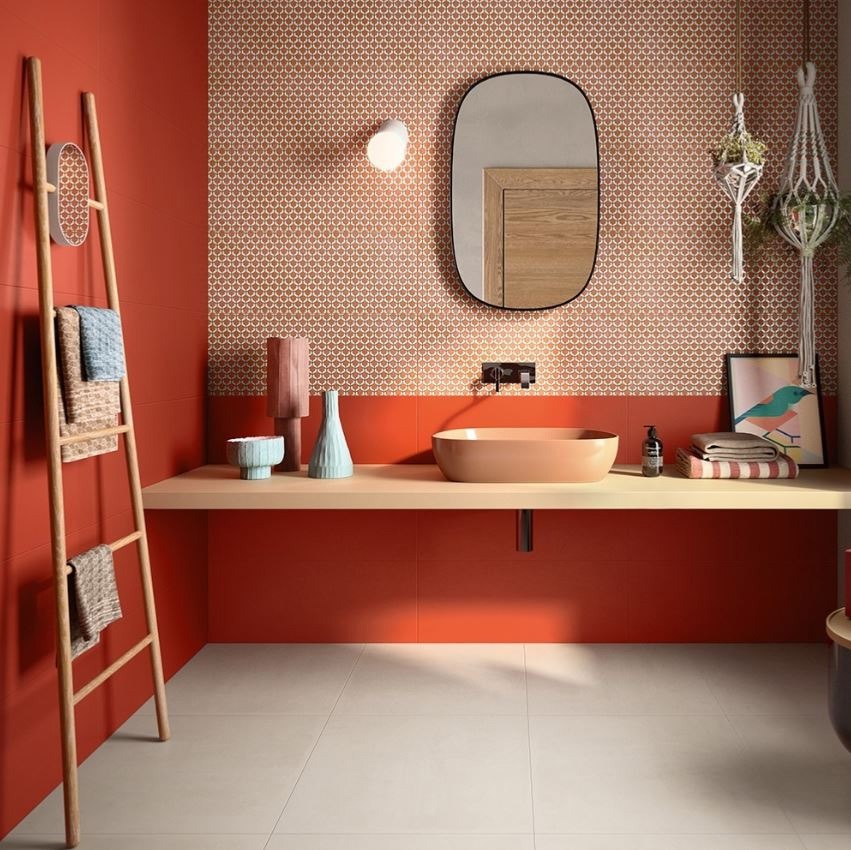 kleurrijke badkamer roze badkamer groene badkamer terracotta badkamer oranje badkamer gele badkamer blauwe badkamer